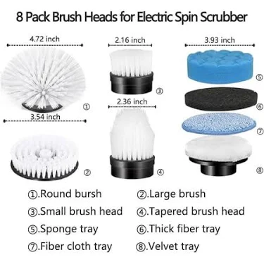 7 brush head attachments